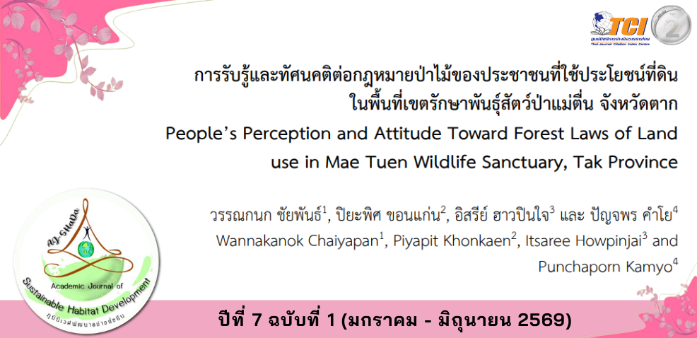 วารสารภูมินิเวศพัฒนาอย่างยั่งยืน